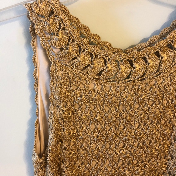 Diane Von Furstenberg Gold Crochet Dress - Picture 3 of 7